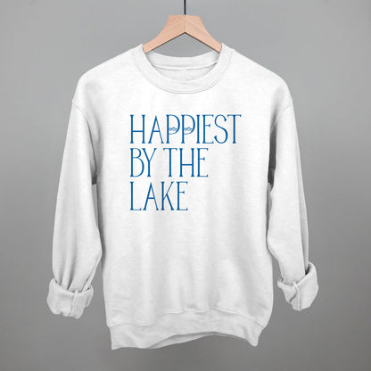 Happiest By The Lake graphic crewneck sweatshirt in White
