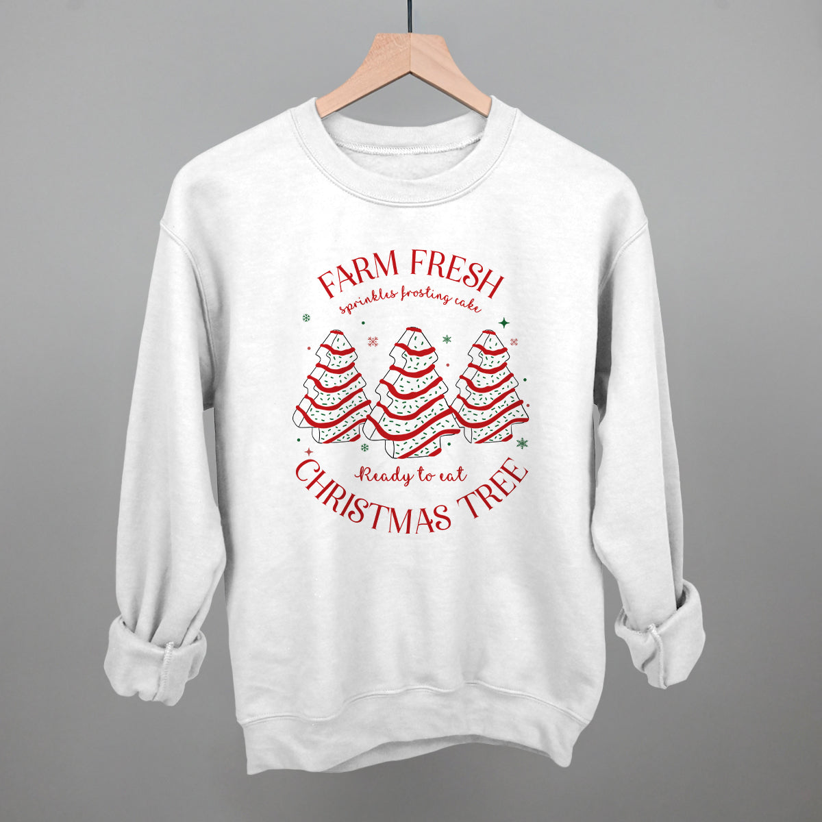 Farm Fresh Christmas Tree Cake Funny Sweatshirt in White – Ivy + Cloth