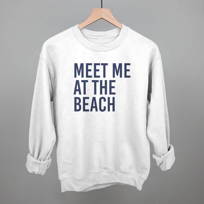 Meet Me At The Beach graphic crewneck sweatshirt in White