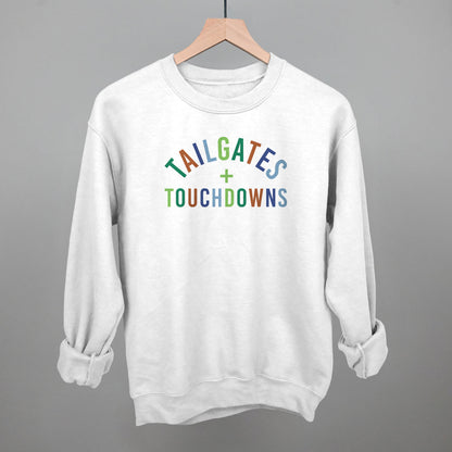 Tailgates and Touchdowns Football graphic crewneck sweatshirt in White