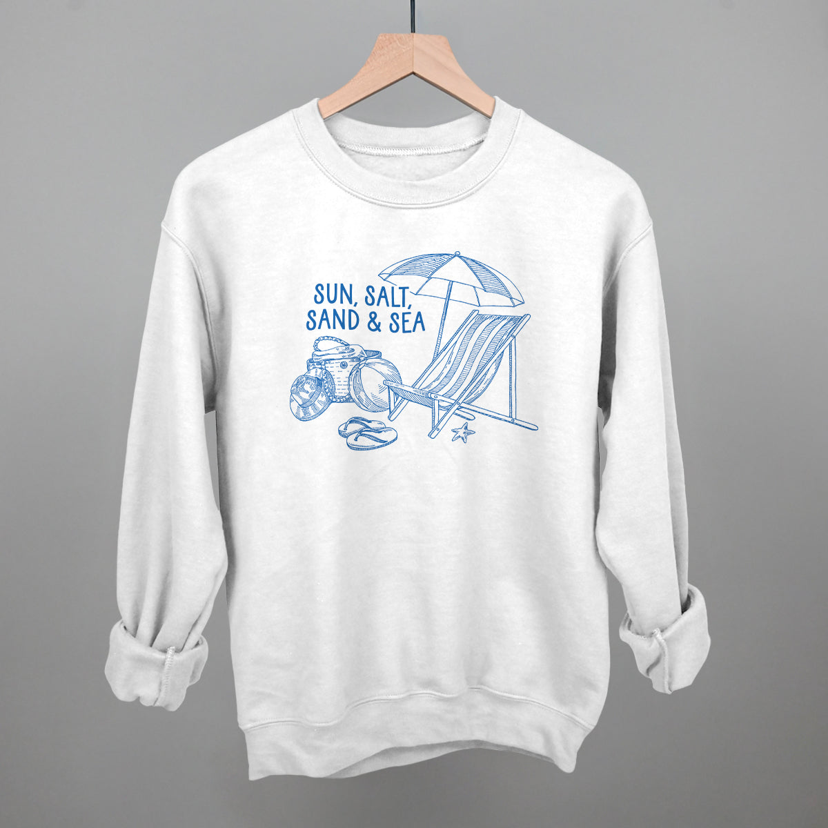 Sun, Salt, Sand & Sea Funny Sweatshirt in White – Ivy + Cloth