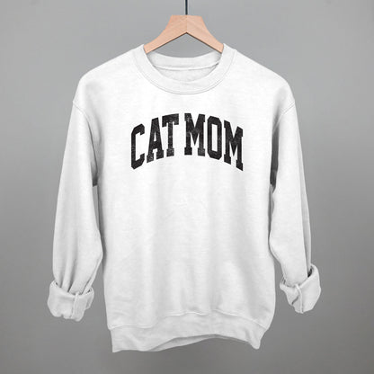 Cat Mom graphic crewneck sweatshirt in White