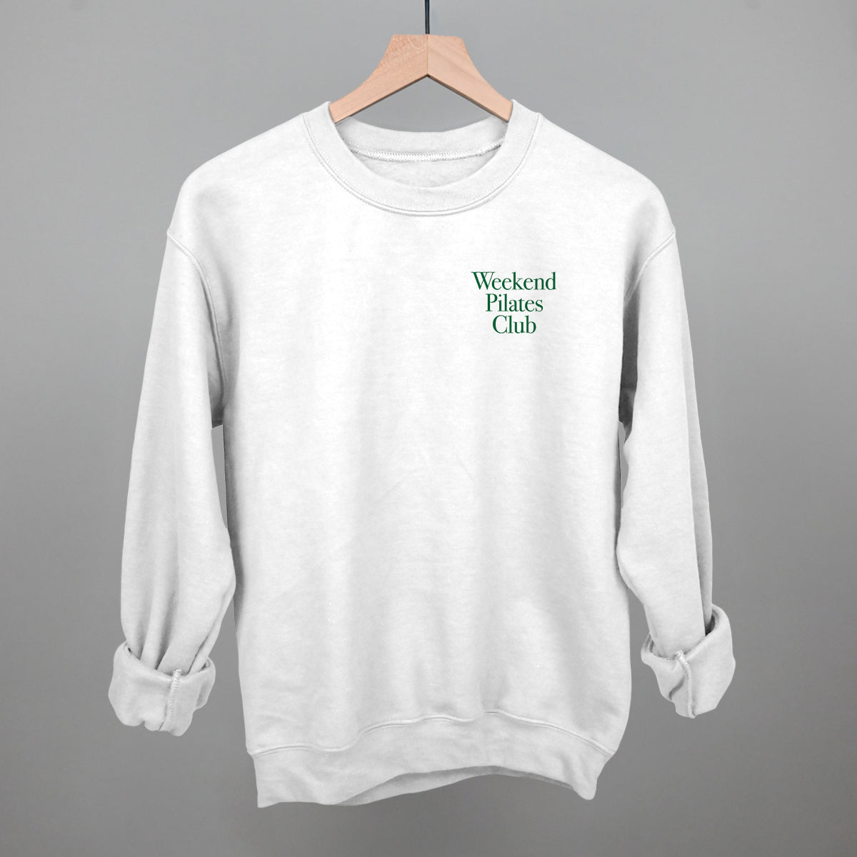 Weekend Pilates Club Minimalist graphic crewneck sweatshirt in White