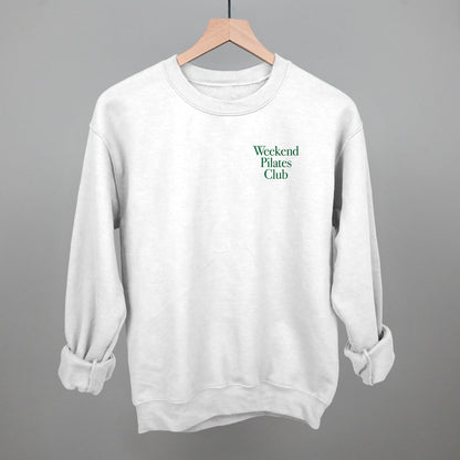 Weekend Pilates Club Minimalist graphic crewneck sweatshirt in White