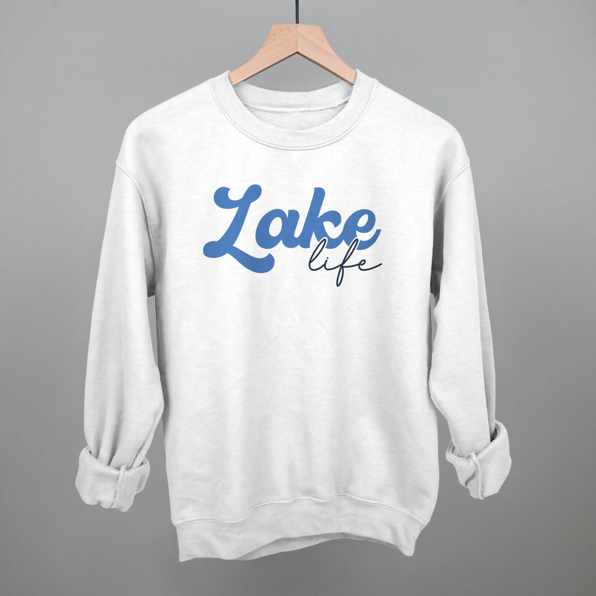 Lake Life Script Funny Sweatshirt in White – Ivy + Cloth