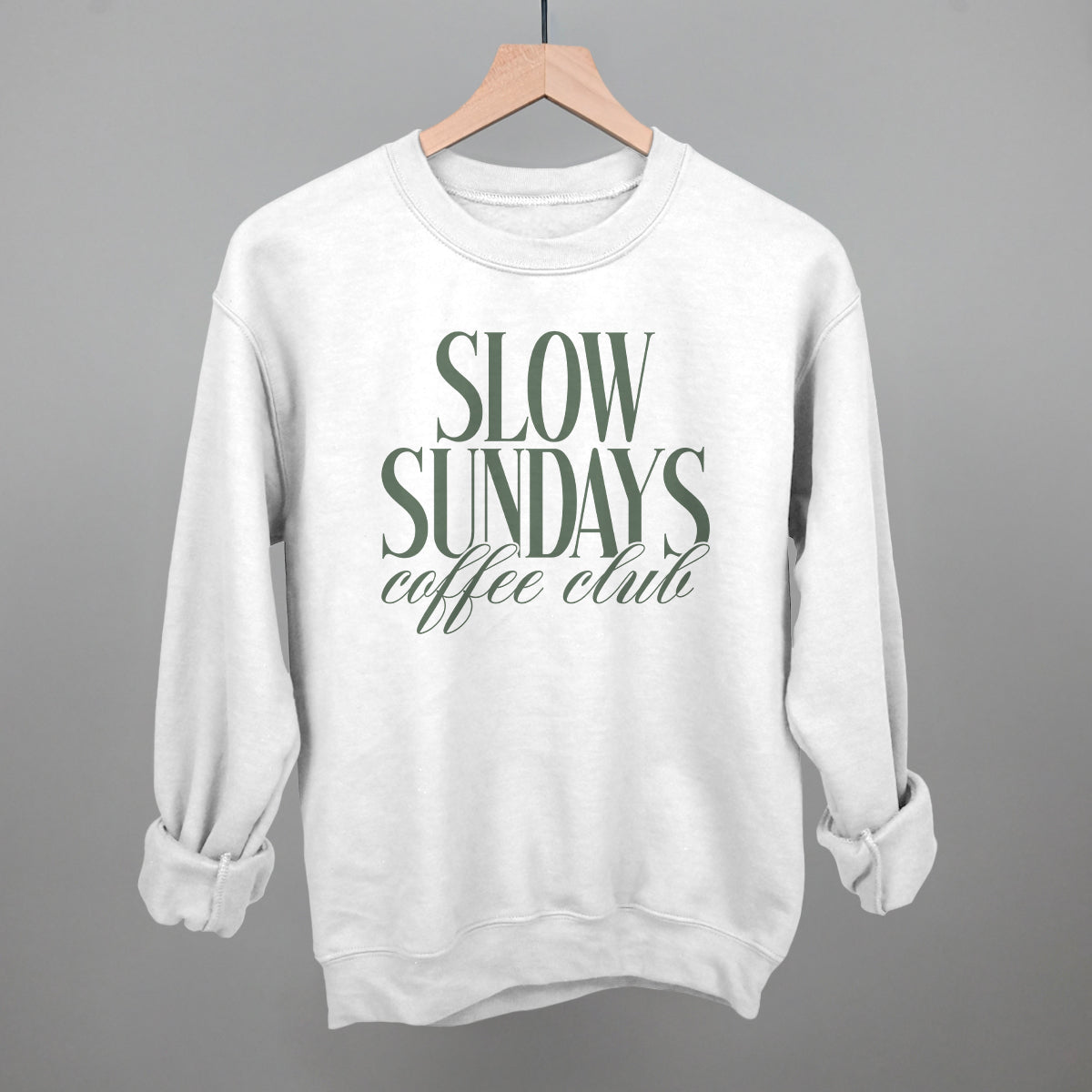 Slow Sundays Coffee Club graphic crewneck sweatshirt in White