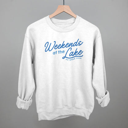 Weekends At The Lake Blue Funny Sweatshirt in White – Ivy + Cloth