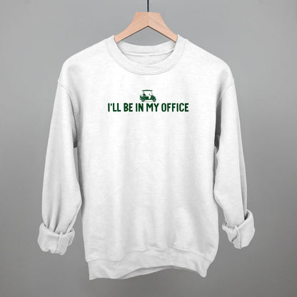 I'll Be In My Office Golf Cart graphic crewneck sweatshirt in White