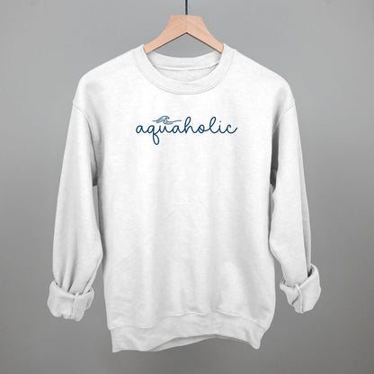 Aquaholic Beach graphic crewneck sweatshirt in White