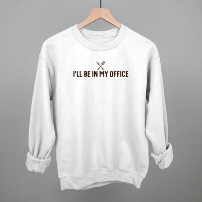 I'll Be In My Office Grilling graphic crewneck sweatshirt in White