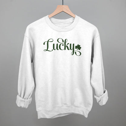 Lucky Script + Clover Funny Sweatshirt in White – Ivy + Cloth
