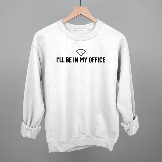I'll Be In My Office Baseball graphic crewneck sweatshirt in White