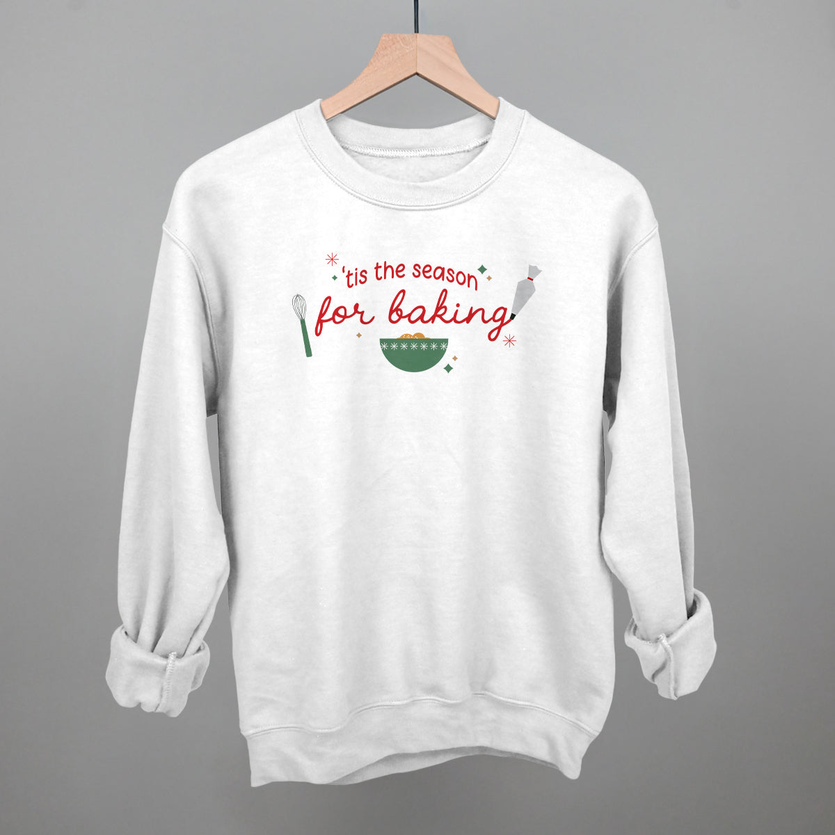'Tis The Season For Baking Doodles Funny Sweatshirt in White – Ivy + Cloth