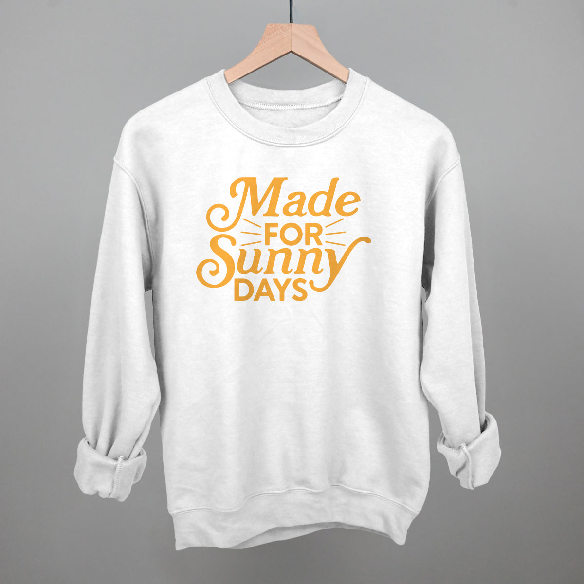 Made For Sunny Days Summer graphic crewneck sweatshirt in White