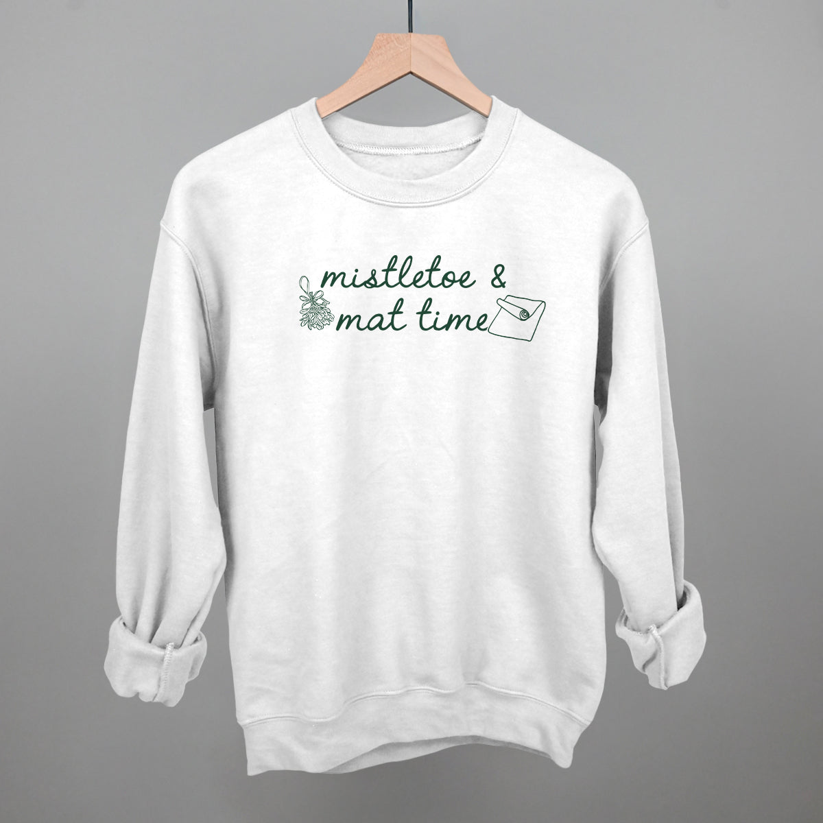 Mistletoe & Mat Time Funny Sweatshirt in White – Ivy + Cloth