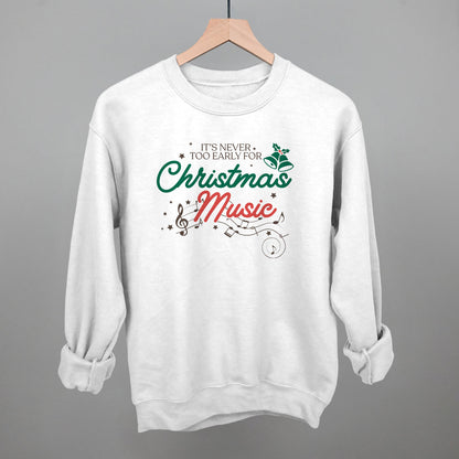 It's Never Too Early For Christmas Music Doodle Funny Sweatshirt in White – Ivy + Cloth