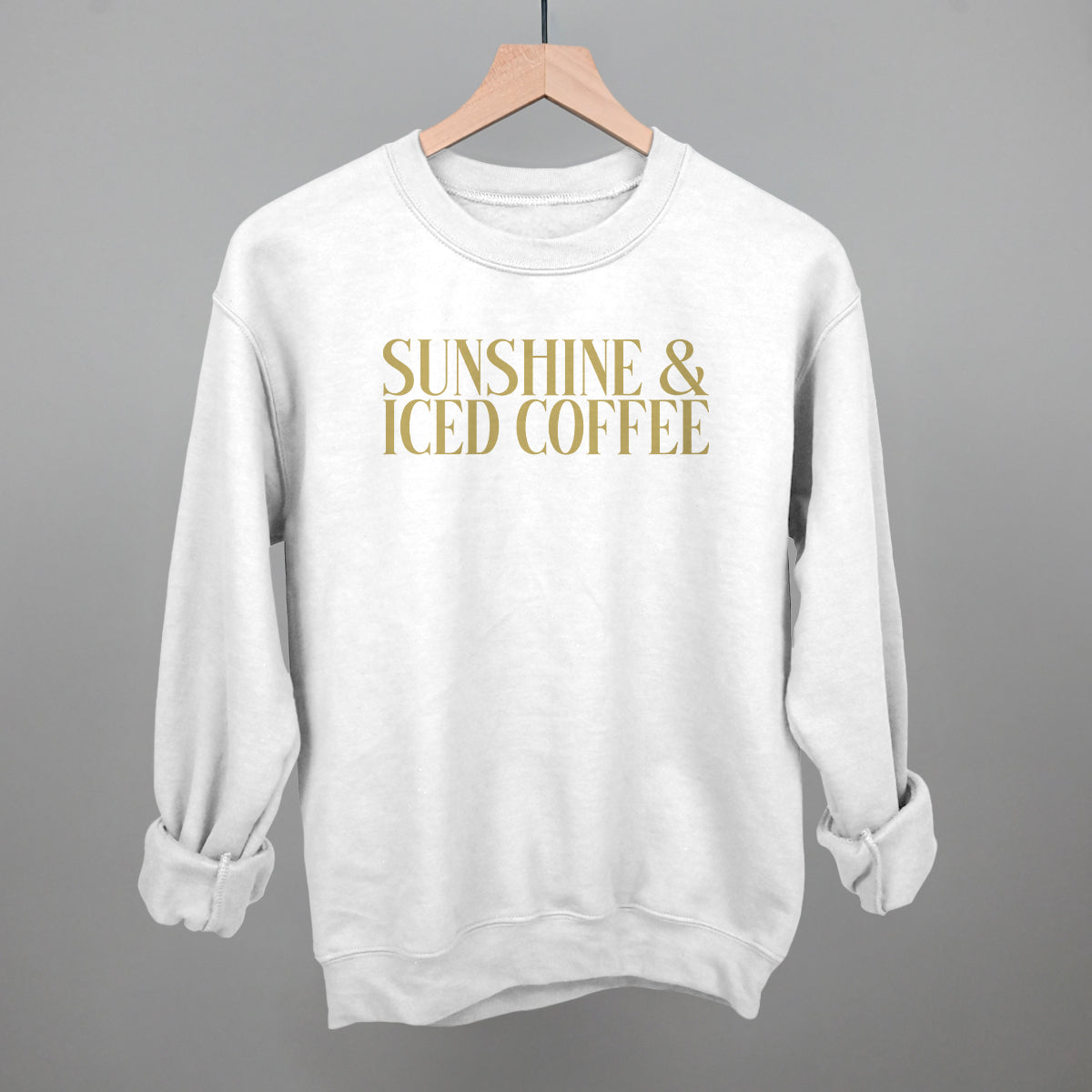 Sunshine & Iced Coffee graphic crewneck sweatshirt in White