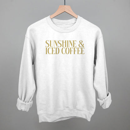 Sunshine & Iced Coffee graphic crewneck sweatshirt in White