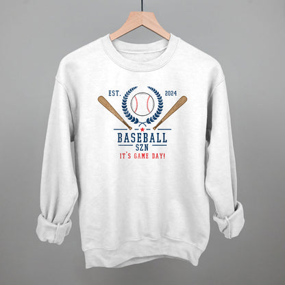 Baseball Szn Funny Sweatshirt in White – Ivy + Cloth