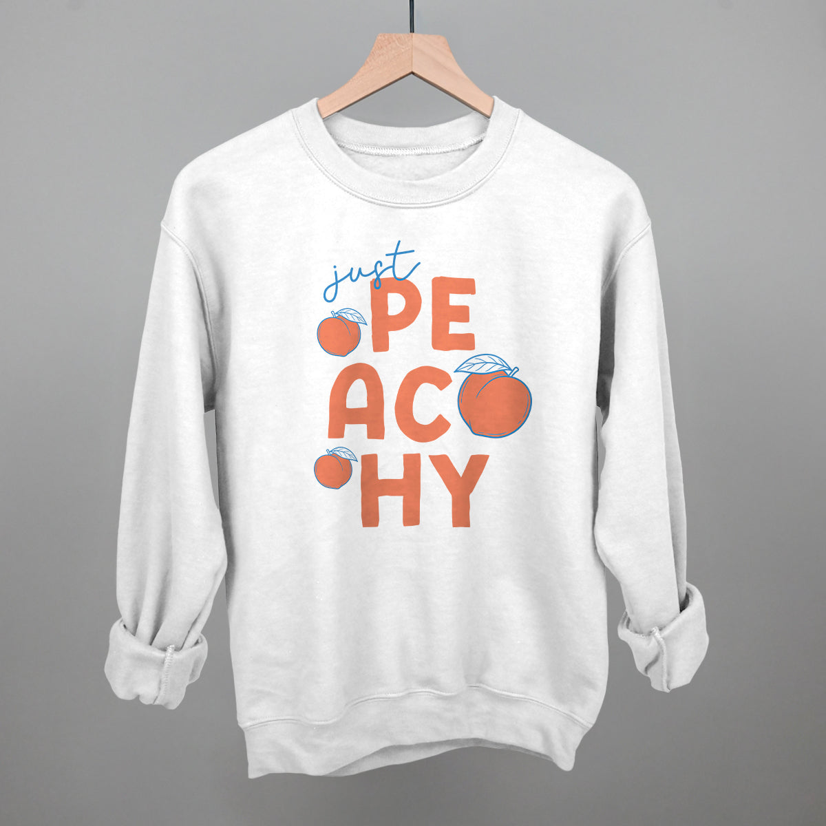 Just Peachy Summer graphic crewneck sweatshirt in White