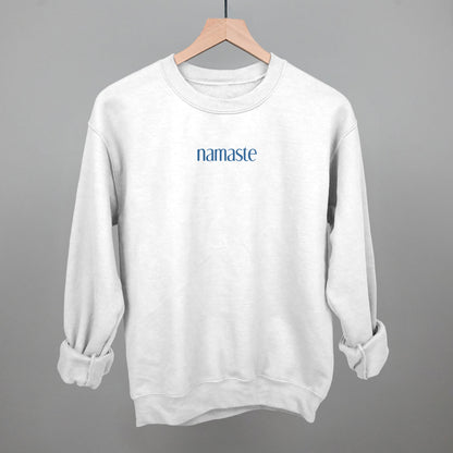 Namaste Minimalist Yoga graphic crewneck sweatshirt in White