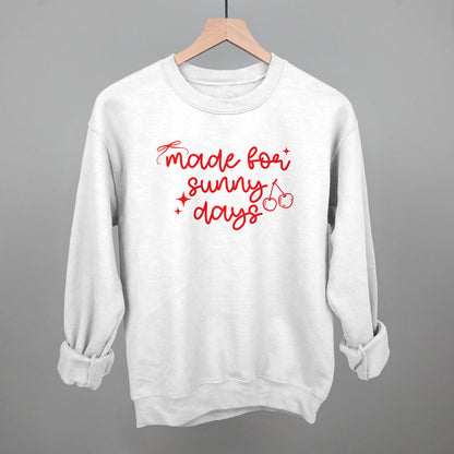Made For Sunny Days Summer graphic crewneck sweatshirt in White