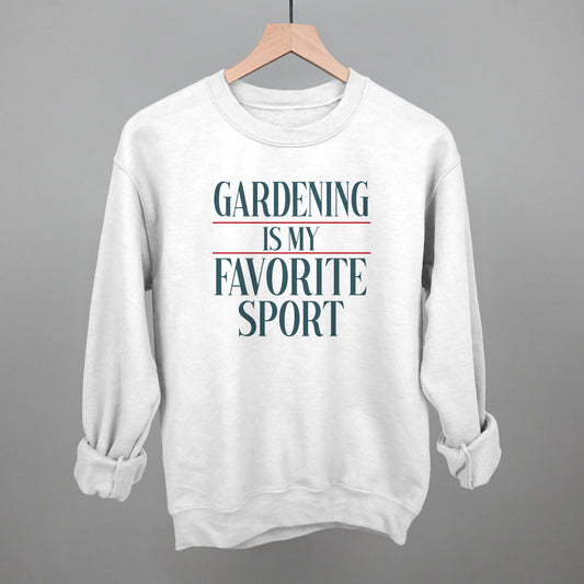 Gardening Is My Favorite Sport graphic crewneck sweatshirt in White