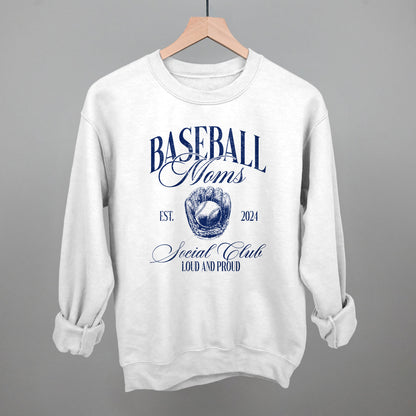 Baseball Moms Social Club graphic crewneck sweatshirt in White