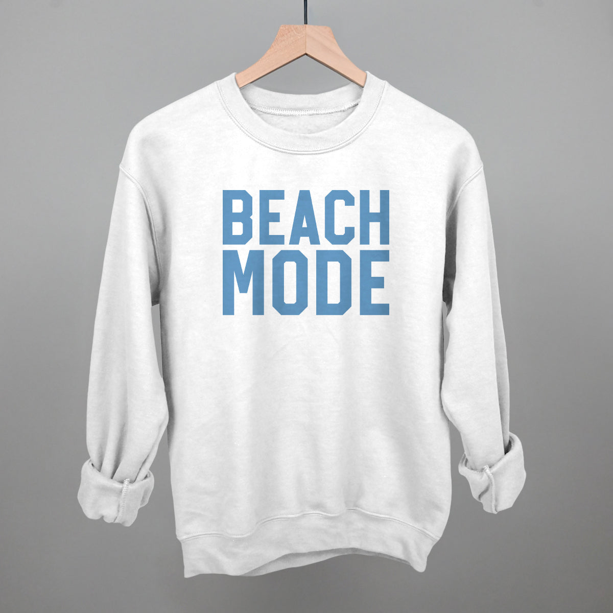 Beach Mode graphic crewneck sweatshirt in White