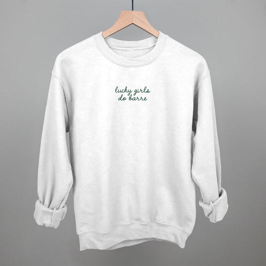 Lucky Girls Do Barre St. Patrick's Day graphic crewneck sweatshirt in White