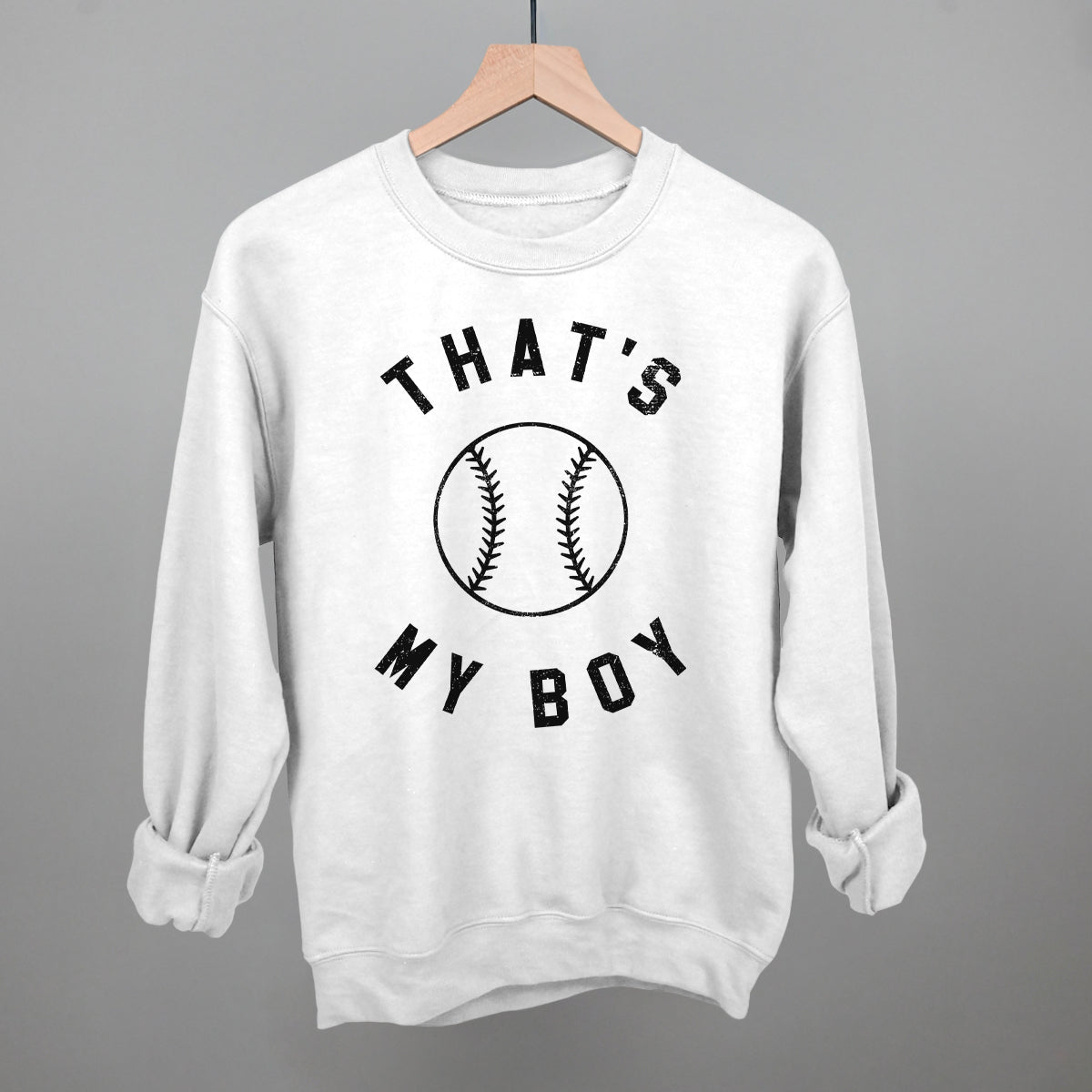 That's My Boy Baseball (Black} Funny Sweatshirt in White – Ivy + Cloth