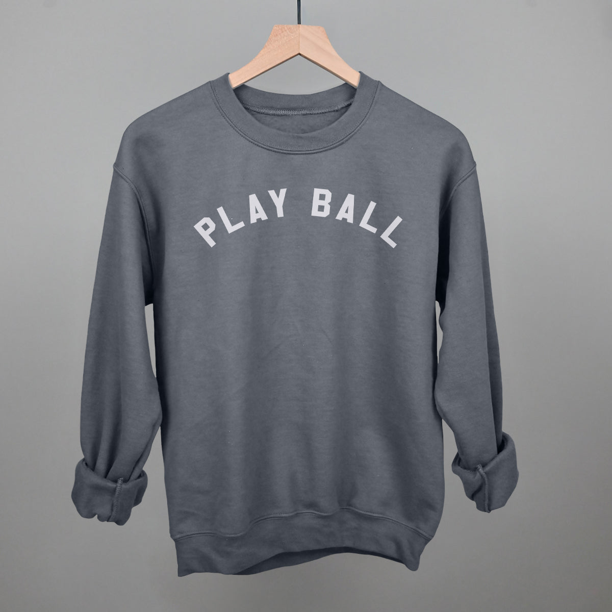 Play Ball Arc (White) Funny Sweatshirt in Charcoal – Ivy + Cloth