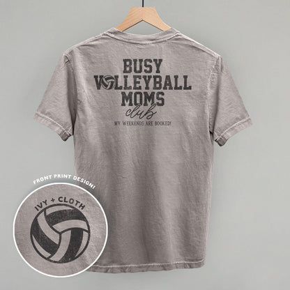 Busy Volleyball Moms Club (Back Print) Funny Comfort Colors T-Shirt in Grey – Ivy + Cloth
