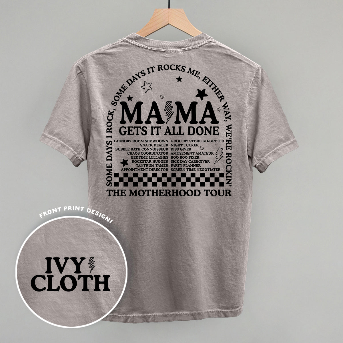 The Motherhood Tour (Back Print) Funny Shirt & Sweatshirt in Grey – Ivy + Cloth