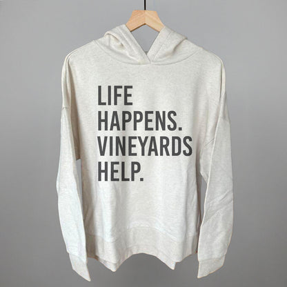 Life Happens Vineyards Help Wine graphic top in Heather Almond