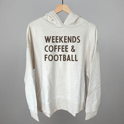 Weekends, Coffee and Football graphic top in Heather Almond