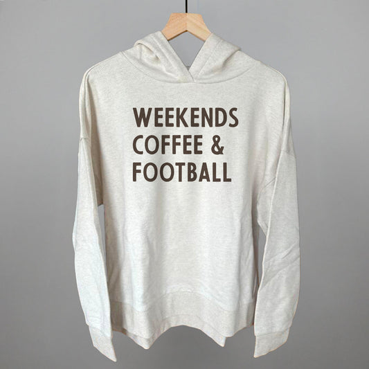 Weekends, Coffee and Football graphic top in Heather Almond