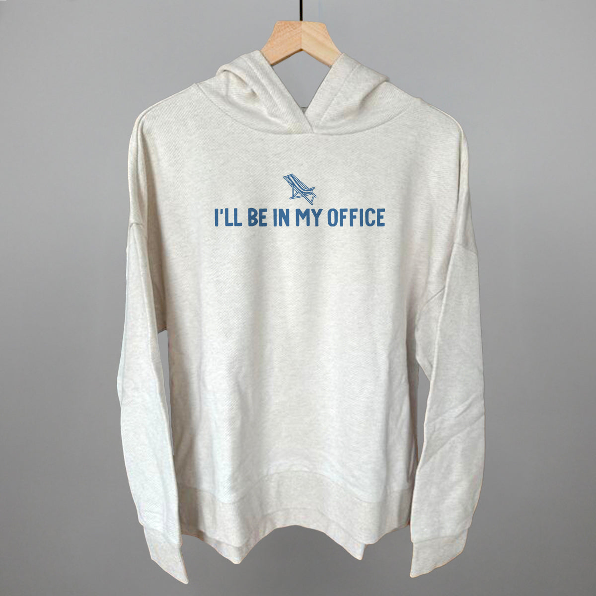 I'll Be In My Office Beach graphic top in Heather Almond