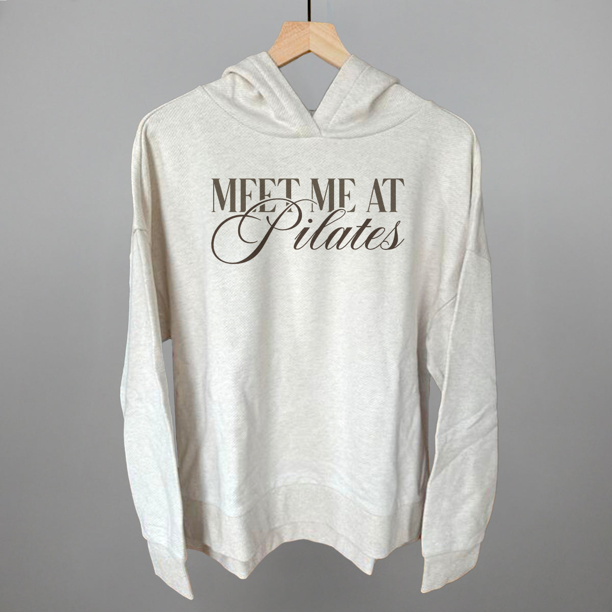 Meet Me At Pilates Funny Terry Hoodie in Heather Almond – Ivy + Cloth