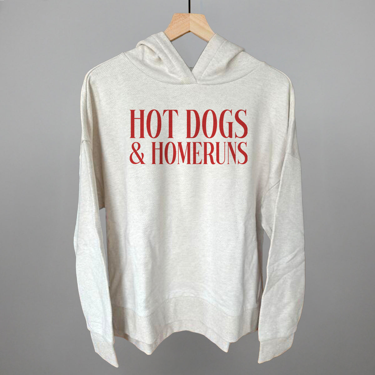 Hot Dogs & Homeruns Baseball graphic top in Heather Almond