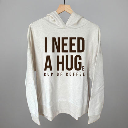 I Need A Hug (Coffee) graphic top in Heather Almond