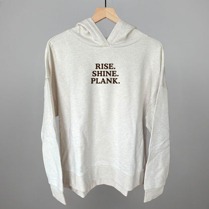 Rise Shine Plank Funny Terry Hoodie in Heather Almond – Ivy + Cloth