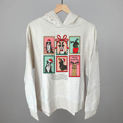 Dog Christmas Stamps Doodle Funny Terry Hoodie in Heather Almond – Ivy + Cloth
