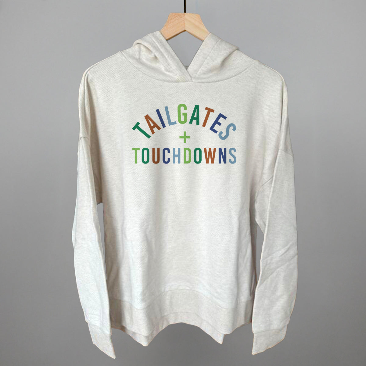 Tailgates and Touchdowns Football graphic top in Heather Almond
