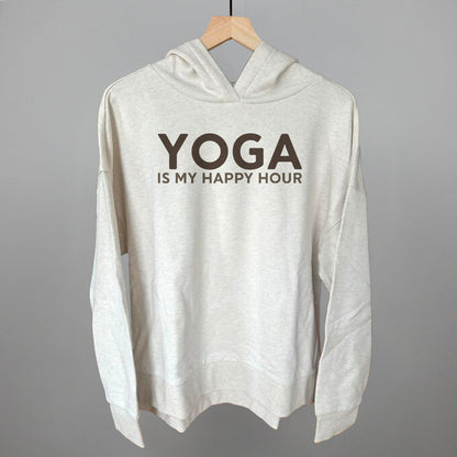 Yoga Is My Happy Hour Funny Terry Hoodie in Heather Almond – Ivy + Cloth