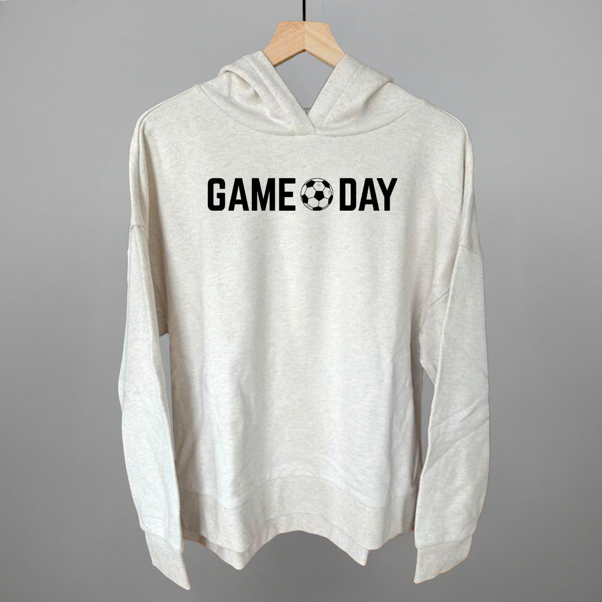 Game Day Soccer Ball Funny Terry Hoodie in Heather Almond – Ivy + Cloth