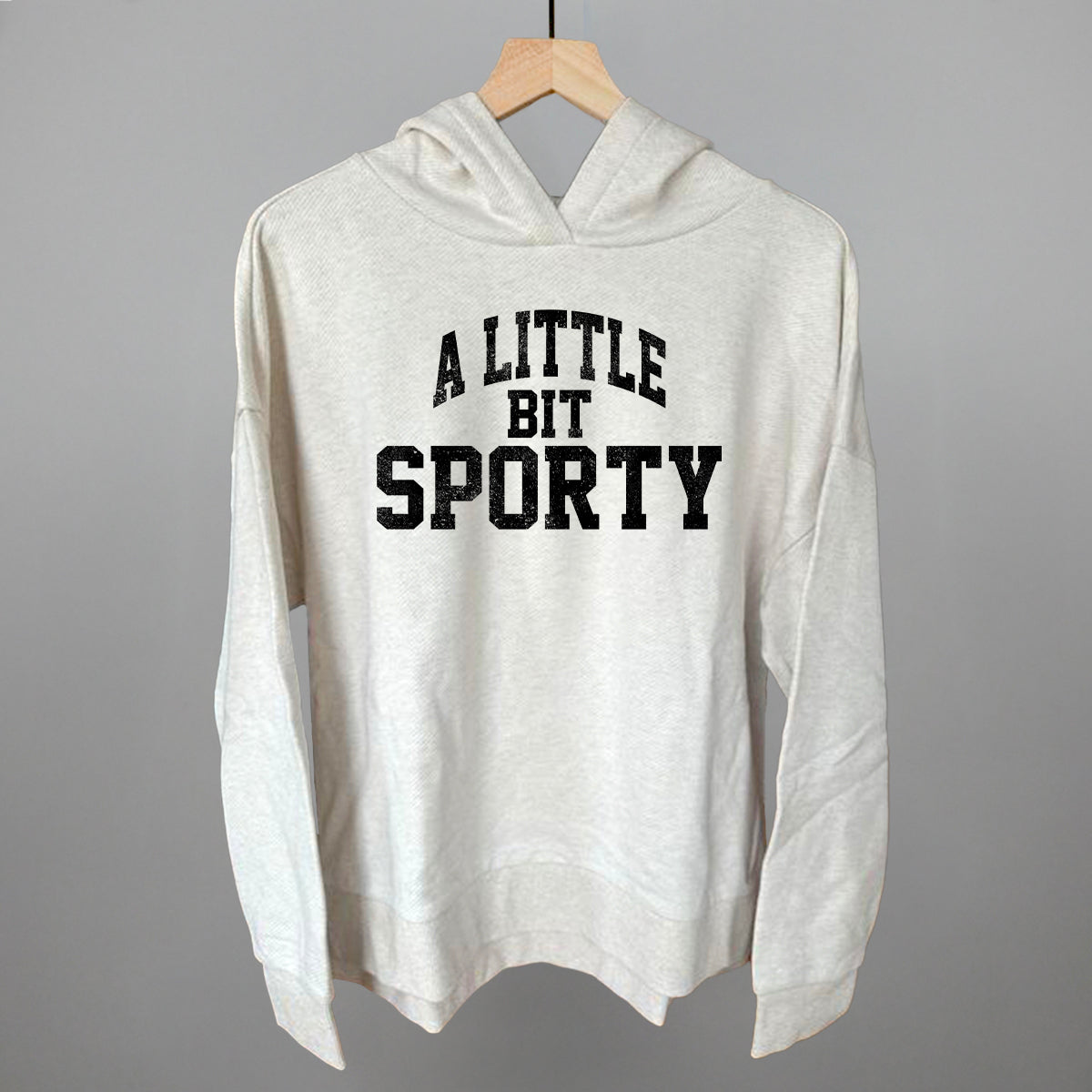 A Little Bit Sporty graphic top in Heather Almond