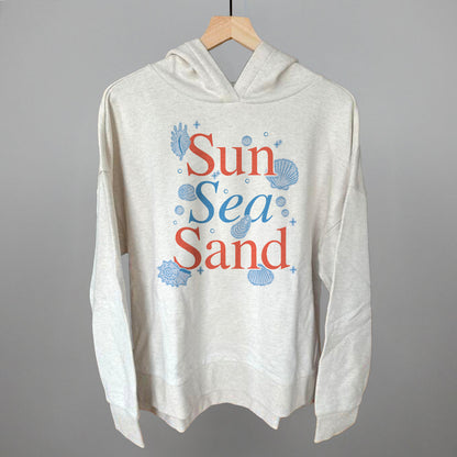 Sun Sea Sand Beach graphic top in Heather Almond