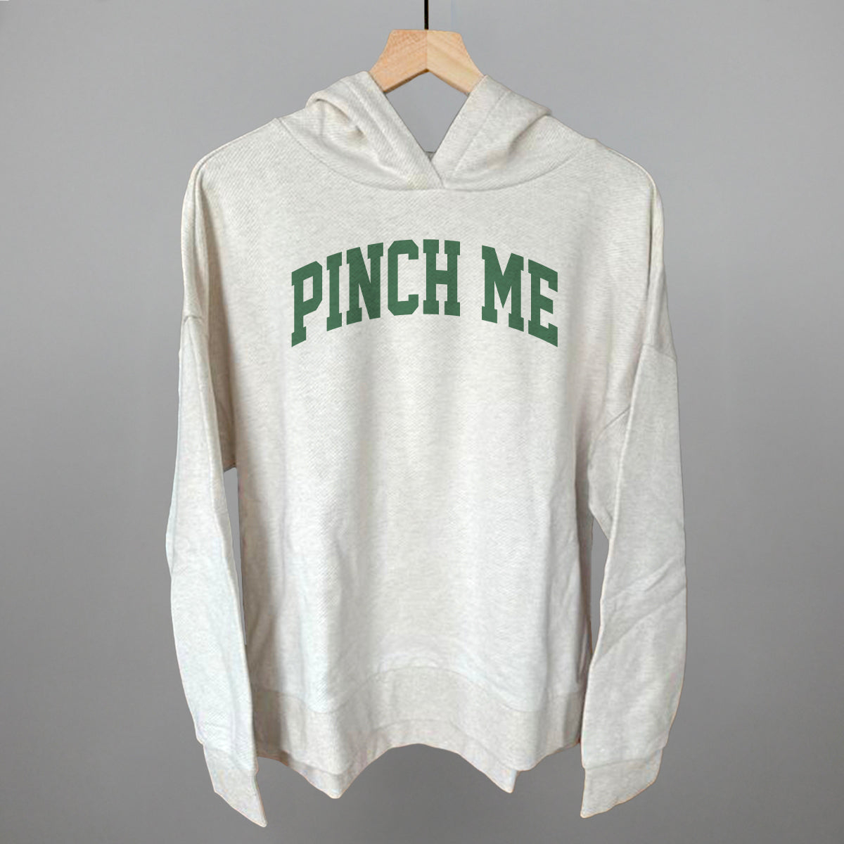 Pinch Me Arch Funny Terry Hoodie in Heather Almond – Ivy + Cloth