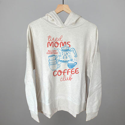 Tired Moms Coffee Club Doodle Funny Terry Hoodie in Heather Almond – Ivy + Cloth